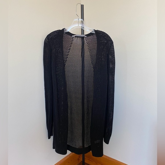 Athleta Open Weave Long Cardigan XS Black - Picture 2 of 9
